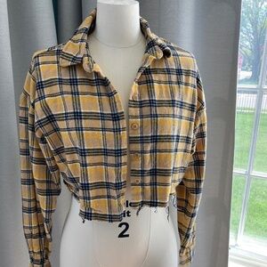 Forever 21 cropped flannel shirt